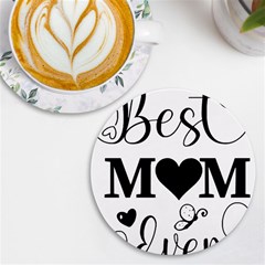 Best Mom Ever Gift T- Shirt Best Knitting Mom Ever T- Shirt Yoga Reflexion Pose T- Shirtyoga Reflexion Pose T- Shirt Uv Print Round Tile Coaster by hizuto