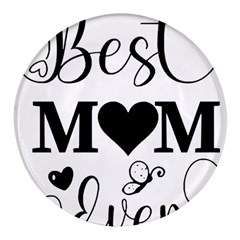 Best Mom Ever Gift T- Shirt Best Knitting Mom Ever T- Shirt Yoga Reflexion Pose T- Shirtyoga Reflexion Pose T- Shirt Round Glass Fridge Magnet (4 Pack) by hizuto