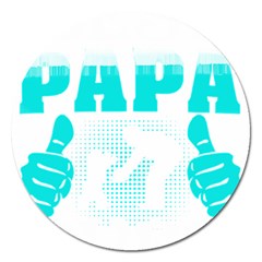 Best Papa Ever T- Shirt Best Papa Ever T- Shirt Yoga Reflexion Pose T- Shirtyoga Reflexion Pose T- Shirt Magnet 5  (round) by hizuto