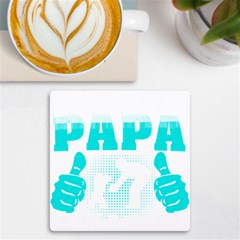 Best Papa Ever T- Shirt Best Papa Ever T- Shirt Yoga Reflexion Pose T- Shirtyoga Reflexion Pose T- Shirt Uv Print Square Tile Coaster  by hizuto