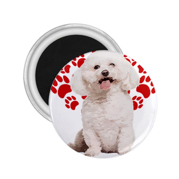 Bichon Frise Gift T- Shirt Cool Bichon Frise Valentine Heart Paw Bichon Frise Dog Lover Valentine Co Yoga Reflexion Pose T- Shirtyoga Reflexion Pose T- Shirt 2.25  Magnets