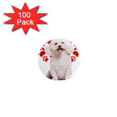 Bichon Frise Gift T- Shirt Cool Bichon Frise Valentine Heart Paw Bichon Frise Dog Lover Valentine Co Yoga Reflexion Pose T- Shirtyoga Reflexion Pose T- Shirt 1  Mini Magnets (100 Pack)  by hizuto