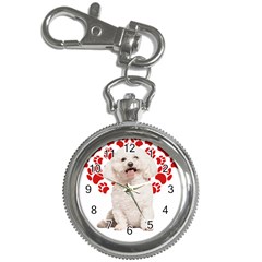 Bichon Frise Gift T- Shirt Cool Bichon Frise Valentine Heart Paw Bichon Frise Dog Lover Valentine Co Yoga Reflexion Pose T- Shirtyoga Reflexion Pose T- Shirt Key Chain Watches by hizuto