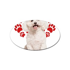 Bichon Frise Gift T- Shirt Cool Bichon Frise Valentine Heart Paw Bichon Frise Dog Lover Valentine Co Yoga Reflexion Pose T- Shirtyoga Reflexion Pose T- Shirt Sticker Oval (10 Pack) by hizuto