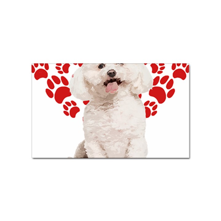 Bichon Frise Gift T- Shirt Cool Bichon Frise Valentine Heart Paw Bichon Frise Dog Lover Valentine Co Yoga Reflexion Pose T- Shirtyoga Reflexion Pose T- Shirt Sticker Rectangular (100 pack)