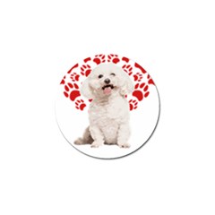 Bichon Frise Gift T- Shirt Cool Bichon Frise Valentine Heart Paw Bichon Frise Dog Lover Valentine Co Yoga Reflexion Pose T- Shirtyoga Reflexion Pose T- Shirt Golf Ball Marker by hizuto