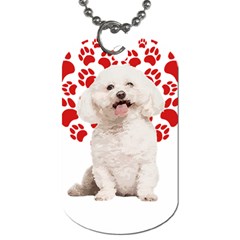 Bichon Frise Gift T- Shirt Cool Bichon Frise Valentine Heart Paw Bichon Frise Dog Lover Valentine Co Yoga Reflexion Pose T- Shirtyoga Reflexion Pose T- Shirt Dog Tag (two Sides) by hizuto