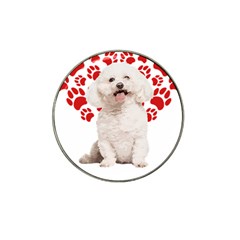 Bichon Frise Gift T- Shirt Cool Bichon Frise Valentine Heart Paw Bichon Frise Dog Lover Valentine Co Yoga Reflexion Pose T- Shirtyoga Reflexion Pose T- Shirt Hat Clip Ball Marker (4 Pack) by hizuto