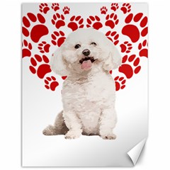 Bichon Frise Gift T- Shirt Cool Bichon Frise Valentine Heart Paw Bichon Frise Dog Lover Valentine Co Yoga Reflexion Pose T- Shirtyoga Reflexion Pose T- Shirt Canvas 12  X 16  by hizuto