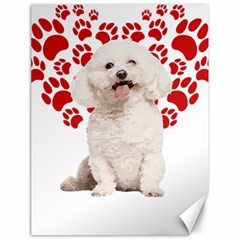 Bichon Frise Gift T- Shirt Cool Bichon Frise Valentine Heart Paw Bichon Frise Dog Lover Valentine Co Yoga Reflexion Pose T- Shirtyoga Reflexion Pose T- Shirt Canvas 18  X 24  by hizuto