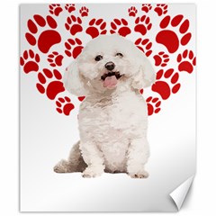 Bichon Frise Gift T- Shirt Cool Bichon Frise Valentine Heart Paw Bichon Frise Dog Lover Valentine Co Yoga Reflexion Pose T- Shirtyoga Reflexion Pose T- Shirt Canvas 20  X 24  by hizuto