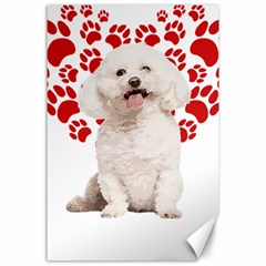 Bichon Frise Gift T- Shirt Cool Bichon Frise Valentine Heart Paw Bichon Frise Dog Lover Valentine Co Yoga Reflexion Pose T- Shirtyoga Reflexion Pose T- Shirt Canvas 24  X 36  by hizuto