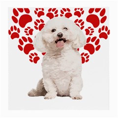 Bichon Frise Gift T- Shirt Cool Bichon Frise Valentine Heart Paw Bichon Frise Dog Lover Valentine Co Yoga Reflexion Pose T- Shirtyoga Reflexion Pose T- Shirt Medium Glasses Cloth (2 Sides) by hizuto