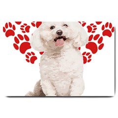 Bichon Frise Gift T- Shirt Cool Bichon Frise Valentine Heart Paw Bichon Frise Dog Lover Valentine Co Yoga Reflexion Pose T- Shirtyoga Reflexion Pose T- Shirt Large Doormat by hizuto