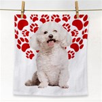 Bichon Frise Gift T- Shirt Cool Bichon Frise Valentine Heart Paw Bichon Frise Dog Lover Valentine Co Yoga Reflexion Pose T- Shirtyoga Reflexion Pose T- Shirt Face Towel Front