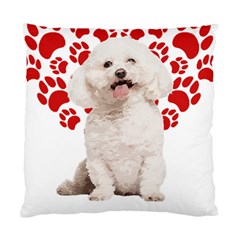 Bichon Frise Gift T- Shirt Cool Bichon Frise Valentine Heart Paw Bichon Frise Dog Lover Valentine Co Yoga Reflexion Pose T- Shirtyoga Reflexion Pose T- Shirt Standard Cushion Case (one Side) by hizuto