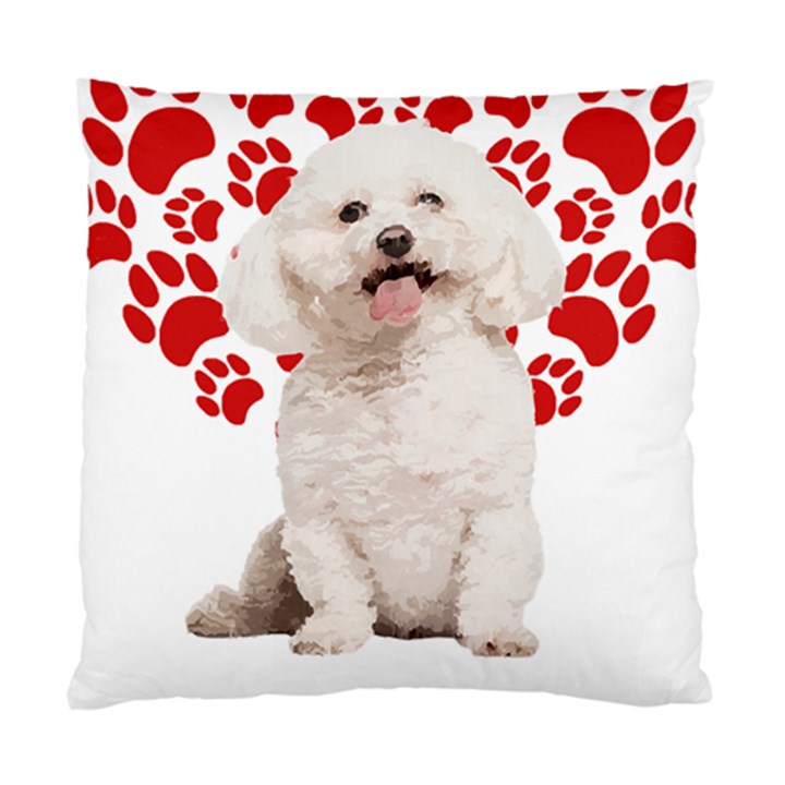 Bichon Frise Gift T- Shirt Cool Bichon Frise Valentine Heart Paw Bichon Frise Dog Lover Valentine Co Yoga Reflexion Pose T- Shirtyoga Reflexion Pose T- Shirt Standard Cushion Case (One Side)