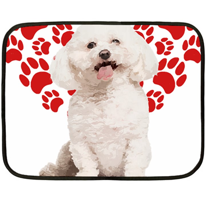 Bichon Frise Gift T- Shirt Cool Bichon Frise Valentine Heart Paw Bichon Frise Dog Lover Valentine Co Yoga Reflexion Pose T- Shirtyoga Reflexion Pose T- Shirt Fleece Blanket (Mini)