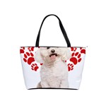 Bichon Frise Gift T- Shirt Cool Bichon Frise Valentine Heart Paw Bichon Frise Dog Lover Valentine Co Yoga Reflexion Pose T- Shirtyoga Reflexion Pose T- Shirt Classic Shoulder Handbag Front