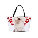 Bichon Frise Gift T- Shirt Cool Bichon Frise Valentine Heart Paw Bichon Frise Dog Lover Valentine Co Yoga Reflexion Pose T- Shirtyoga Reflexion Pose T- Shirt Classic Shoulder Handbag Back