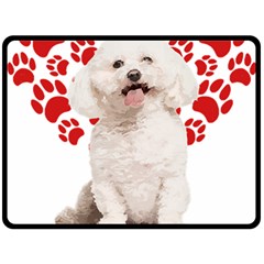 Bichon Frise Gift T- Shirt Cool Bichon Frise Valentine Heart Paw Bichon Frise Dog Lover Valentine Co Yoga Reflexion Pose T- Shirtyoga Reflexion Pose T- Shirt Fleece Blanket (large) by hizuto