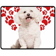 Bichon Frise Gift T- Shirt Cool Bichon Frise Valentine Heart Paw Bichon Frise Dog Lover Valentine Co Yoga Reflexion Pose T- Shirtyoga Reflexion Pose T- Shirt Fleece Blanket (medium) by hizuto