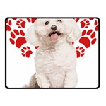 Bichon Frise Gift T- Shirt Cool Bichon Frise Valentine Heart Paw Bichon Frise Dog Lover Valentine Co Yoga Reflexion Pose T- Shirtyoga Reflexion Pose T- Shirt Fleece Blanket (Small) 50 x40  Blanket Front