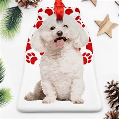 Bichon Frise Gift T- Shirt Cool Bichon Frise Valentine Heart Paw Bichon Frise Dog Lover Valentine Co Yoga Reflexion Pose T- Shirtyoga Reflexion Pose T- Shirt Ornament (bell) by hizuto