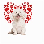 Bichon Frise Gift T- Shirt Cool Bichon Frise Valentine Heart Paw Bichon Frise Dog Lover Valentine Co Yoga Reflexion Pose T- Shirtyoga Reflexion Pose T- Shirt Small Garden Flag (Two Sides) Front