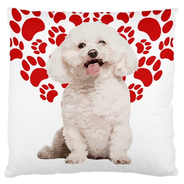 Bichon Frise Gift T- Shirt Cool Bichon Frise Valentine Heart Paw Bichon Frise Dog Lover Valentine Co Yoga Reflexion Pose T- Shirtyoga Reflexion Pose T- Shirt Large Premium Plush Fleece Cushion Case (T