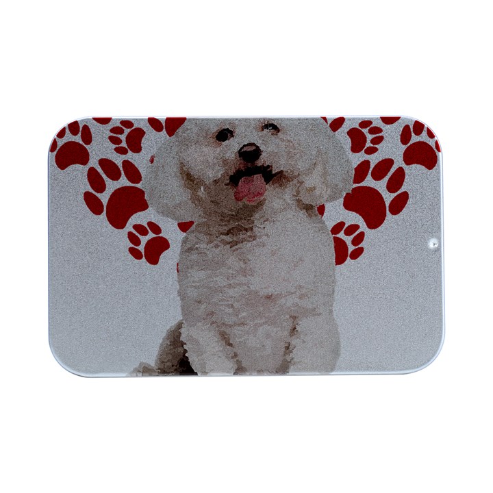 Bichon Frise Gift T- Shirt Cool Bichon Frise Valentine Heart Paw Bichon Frise Dog Lover Valentine Co Yoga Reflexion Pose T- Shirtyoga Reflexion Pose T- Shirt Open Lid Metal Box (Silver)  