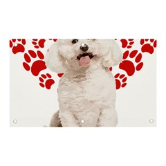 Bichon Frise Gift T- Shirt Cool Bichon Frise Valentine Heart Paw Bichon Frise Dog Lover Valentine Co Yoga Reflexion Pose T- Shirtyoga Reflexion Pose T- Shirt Banner And Sign 5  X 3  by hizuto