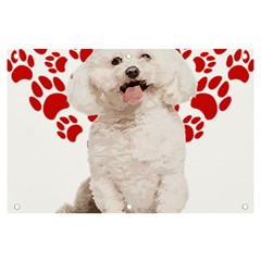 Bichon Frise Gift T- Shirt Cool Bichon Frise Valentine Heart Paw Bichon Frise Dog Lover Valentine Co Yoga Reflexion Pose T- Shirtyoga Reflexion Pose T- Shirt Banner And Sign 6  X 4  by hizuto