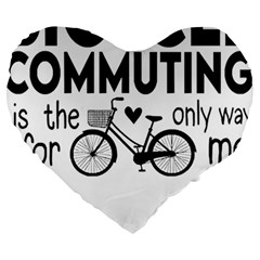 Bicycle T- Shirt Bicycle Commuting Is The Only Way For Me T- Shirt Yoga Reflexion Pose T- Shirtyoga Reflexion Pose T- Shirt Large 19  Premium Heart Shape Cushions by hizuto