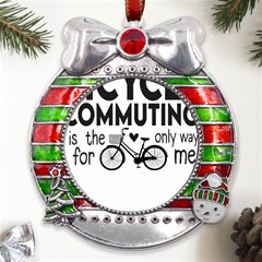 Bicycle T- Shirt Bicycle Commuting Is The Only Way For Me T- Shirt Yoga Reflexion Pose T- Shirtyoga Reflexion Pose T- Shirt Metal X mas Ribbon With Red Crystal Round Ornament