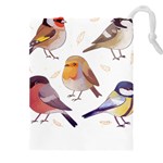 Birds Illustration T- Shirt Cute European Birds Illustration T- Shirt Yoga Reflexion Pose T- Shirtyoga Reflexion Pose T- Shirt Drawstring Pouch (5XL) Front