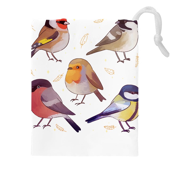 Birds Illustration T- Shirt Cute European Birds Illustration T- Shirt Yoga Reflexion Pose T- Shirtyoga Reflexion Pose T- Shirt Drawstring Pouch (5XL)