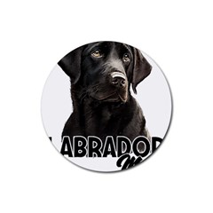 Black Labrador T- Shirt Black Labrador - Labrador Mom T- Shirt Yoga Reflexion Pose T- Shirtyoga Reflexion Pose T- Shirt Rubber Coaster (round) by hizuto