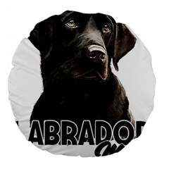 Black Labrador T- Shirt Black Labrador - Labrador Mom T- Shirt Yoga Reflexion Pose T- Shirtyoga Reflexion Pose T- Shirt Large 18  Premium Round Cushions by hizuto