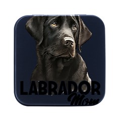 Black Labrador T- Shirt Black Labrador - Labrador Mom T- Shirt Yoga Reflexion Pose T- Shirtyoga Reflexion Pose T- Shirt Square Metal Box (black) by hizuto