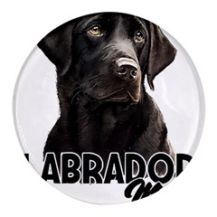 Black Labrador T- Shirt Black Labrador - Labrador Mom T- Shirt Yoga Reflexion Pose T- Shirtyoga Reflexion Pose T- Shirt Round Glass Fridge Magnet (4 Pack) by hizuto