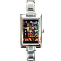 A Little Cat Rectangle Italian Charm Watch by Internationalstore