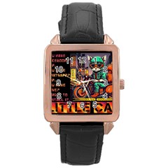 A Little Cat Rose Gold Leather Watch  by Internationalstore