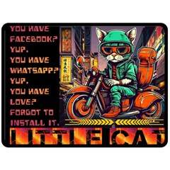 A Little Cat Two Sides Fleece Blanket (large) by Internationalstore