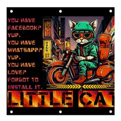 A Little Cat Banner And Sign 4  X 4  by Internationalstore