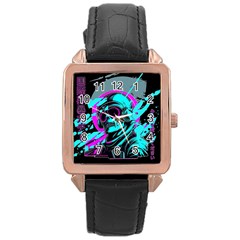 Aesthetic Art  Rose Gold Leather Watch  by Internationalstore