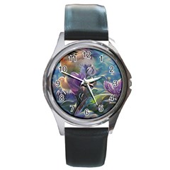 Abstract Blossoms  Round Metal Watch by Internationalstore