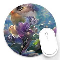 Abstract Blossoms  Round Mousepad by Internationalstore