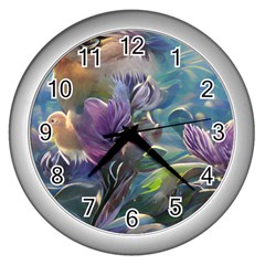 Abstract Blossoms  Wall Clock (silver) by Internationalstore