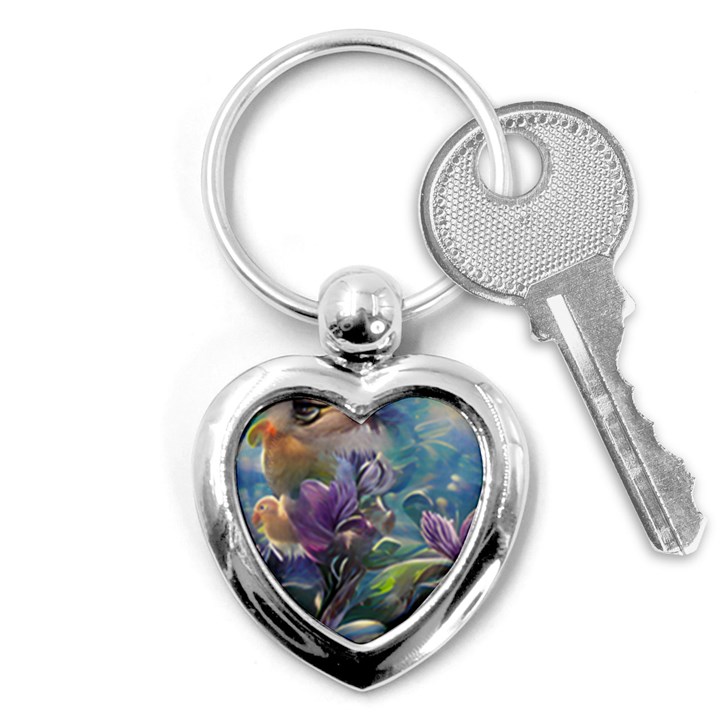 Abstract Blossoms  Key Chain (Heart)